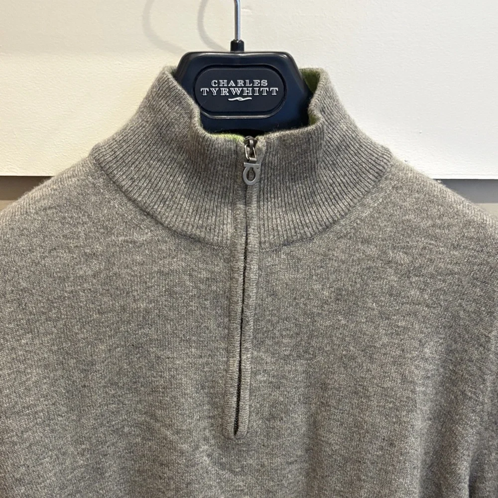 Salvatore Ferragamo Gray Zip-Up Sweater - Picture 3 of 4